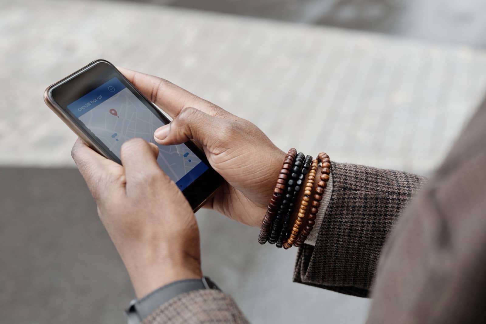 A business owner checking their Google listing on a phone